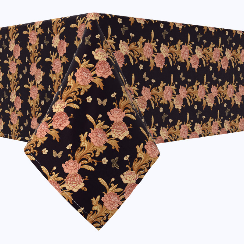 Rectangular Tablecloth, 100% Cotton, Floral 147, 84" x 52"