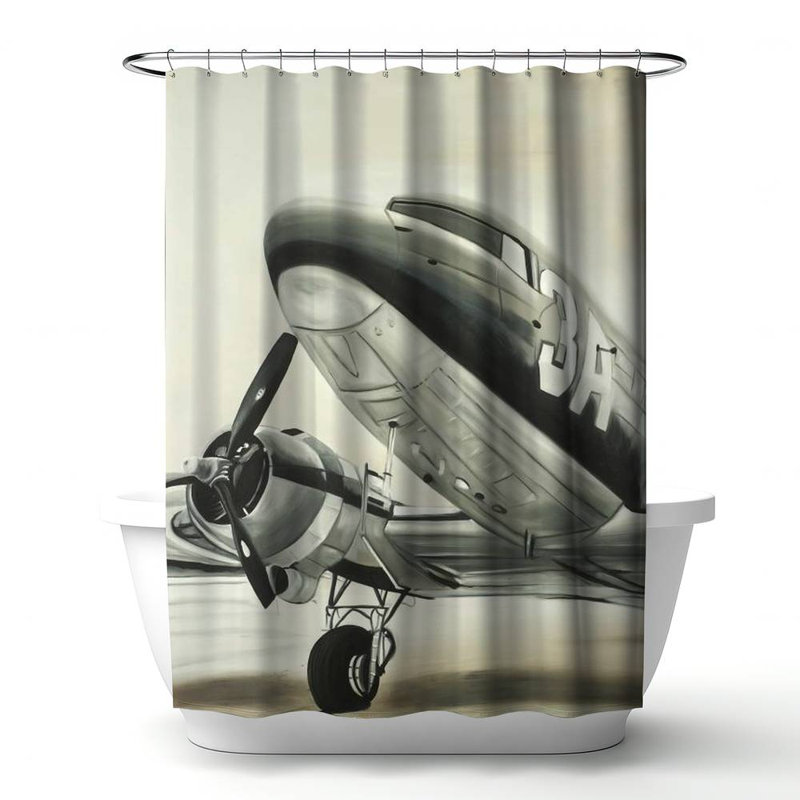 Shower Curtain TR58 – Polyester Shower Curtain, Dye Sublimation Print, 71" W × 74" L