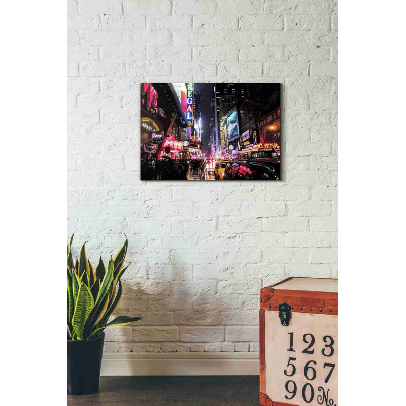 «Neon New York City», reproduction d'impression sur toile, H 18 po x l 26 po