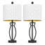 Lampe de table Ania 62,5 cm (24,6 po) en métal, style glamour moderne, à intensité variable (3 niveaux), avec ports USB de type C et abat-jour blanc.-132422026-131530246