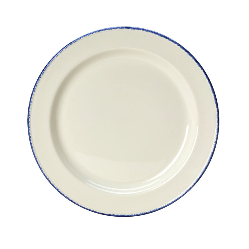 Assiette plate Slimline BLUE DAPPLE, Blanc / Bleu