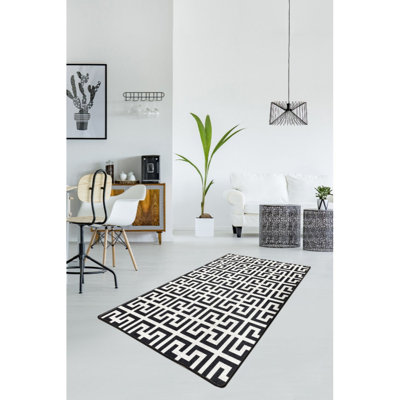 Tapis de qualité supérieure (5,2 x 7,5 pi), 100% polyester, hauteur de velours de 0,2 po | Antibactérien, antidérapant, dessous lavable à la machine | Conception élégante pour le décor du salon et de la chambre à coucher, douce et durable