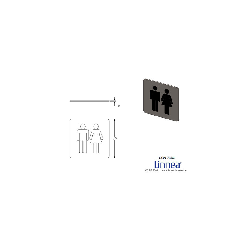 Door Sign, Satin Stainless Steel