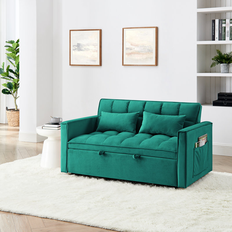 Lit pliable de 54,33 pouces en 3 longueurs, lit escamotable à dossier réglable en velours. Style moderne. Repose-pieds confortable. Réglages. Tissu doux et pieds en plastique. 2 coussins. Le look préféré du salon. Surpiqûres.