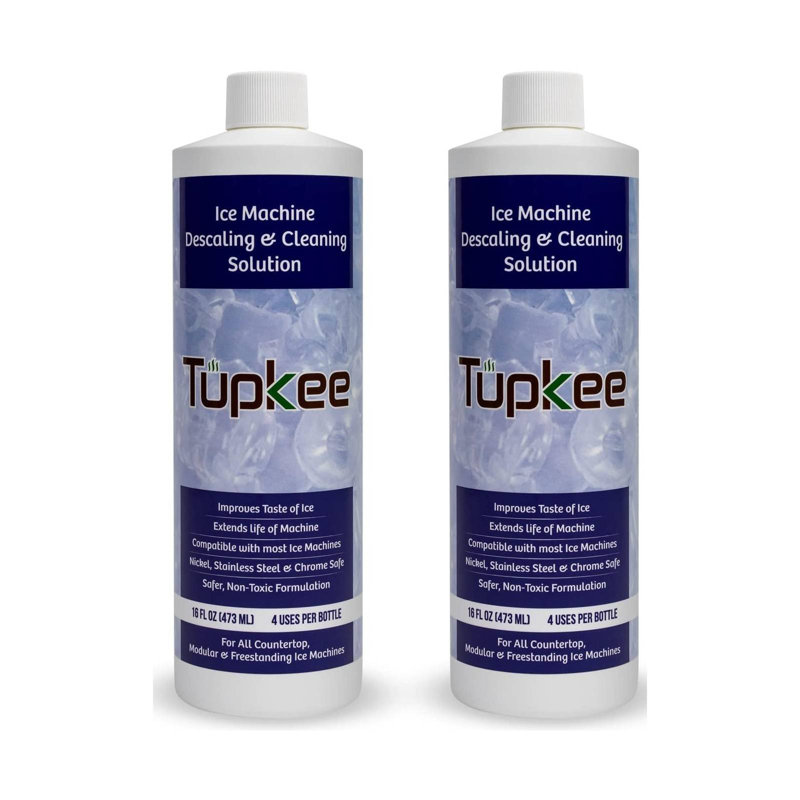 Paquet de 2 nettoyants et détartrants pour machine à glaçons Tupkee, solution de nettoyage sans nickel de 16 oz liq.