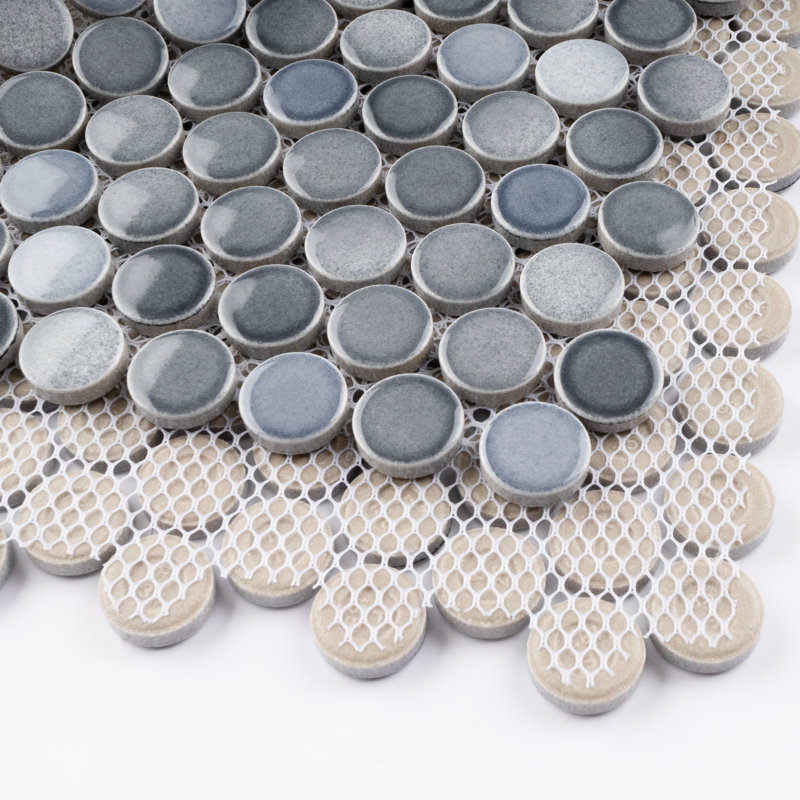 Carrelage mural en porcelaine lustré 12,41 po x 11,46 po Porcetile, Gris