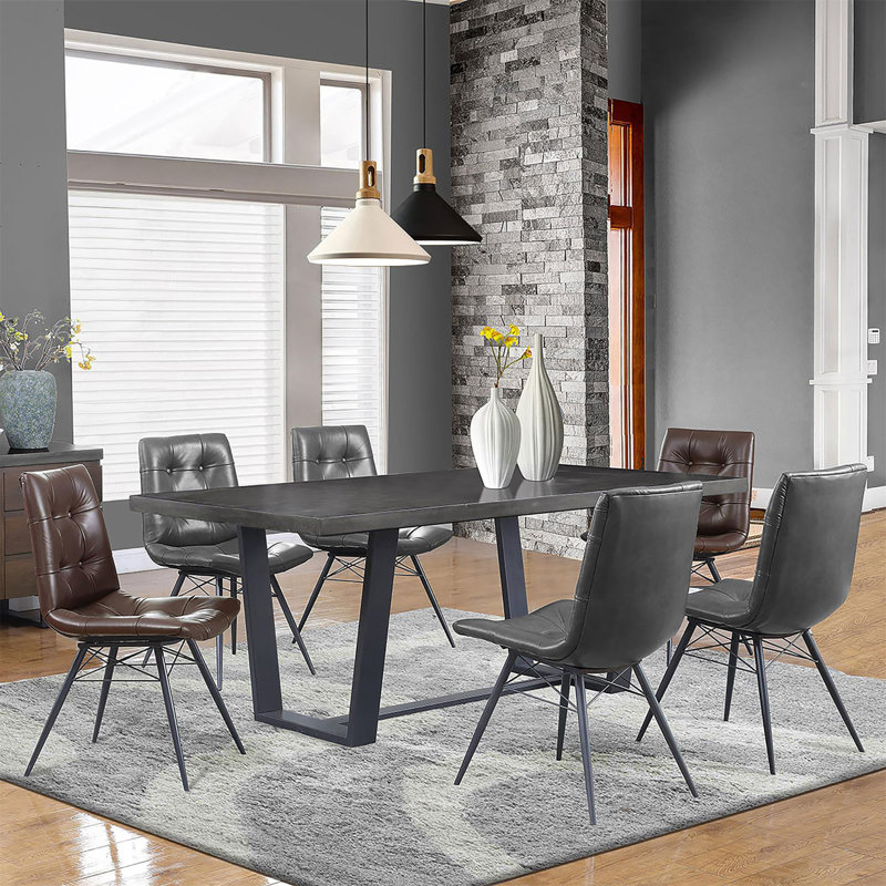 Ensemble de 4 chaises de salle à manger Gunmetal, Noir