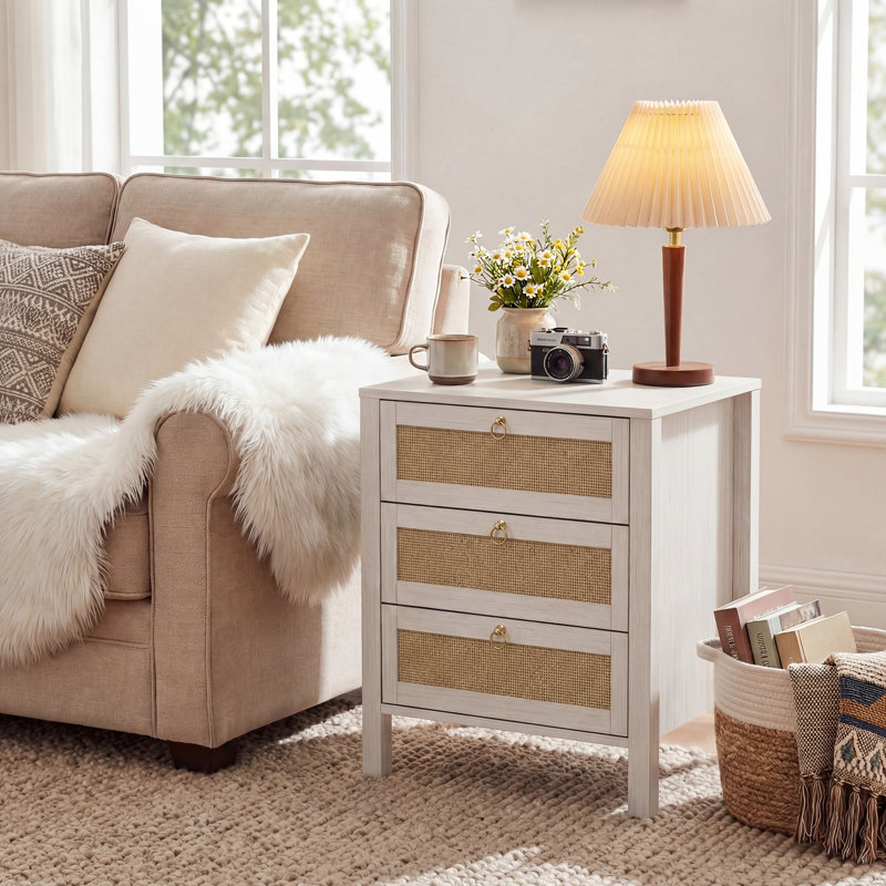 70cm W Manufactured Wood Bedside Table