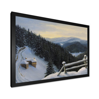 Vue sur les sommets enneigés - Peinture sur toile