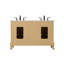Meuble-lavabo double 54 po beige antique-137891538