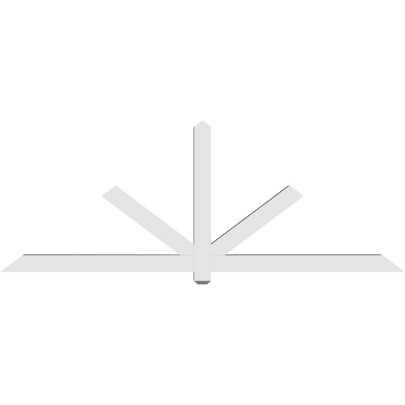 Kennewick Architectural Grade PVC Gable Bracket, 36" H x 96" W (Pitch: 9/12), 4" D x 4" F