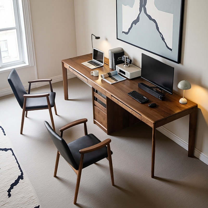 Ensemble de bureau et de chaises de style nordique minimaliste