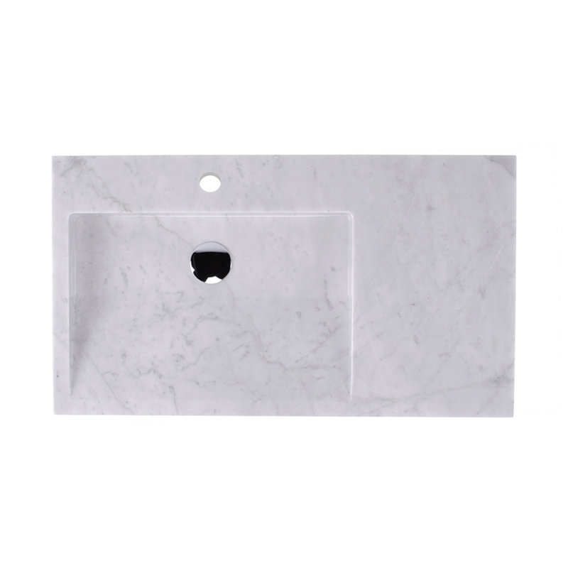 31.88'' W Single Stone Vanity Top, Single Hole Faucet, Bianco