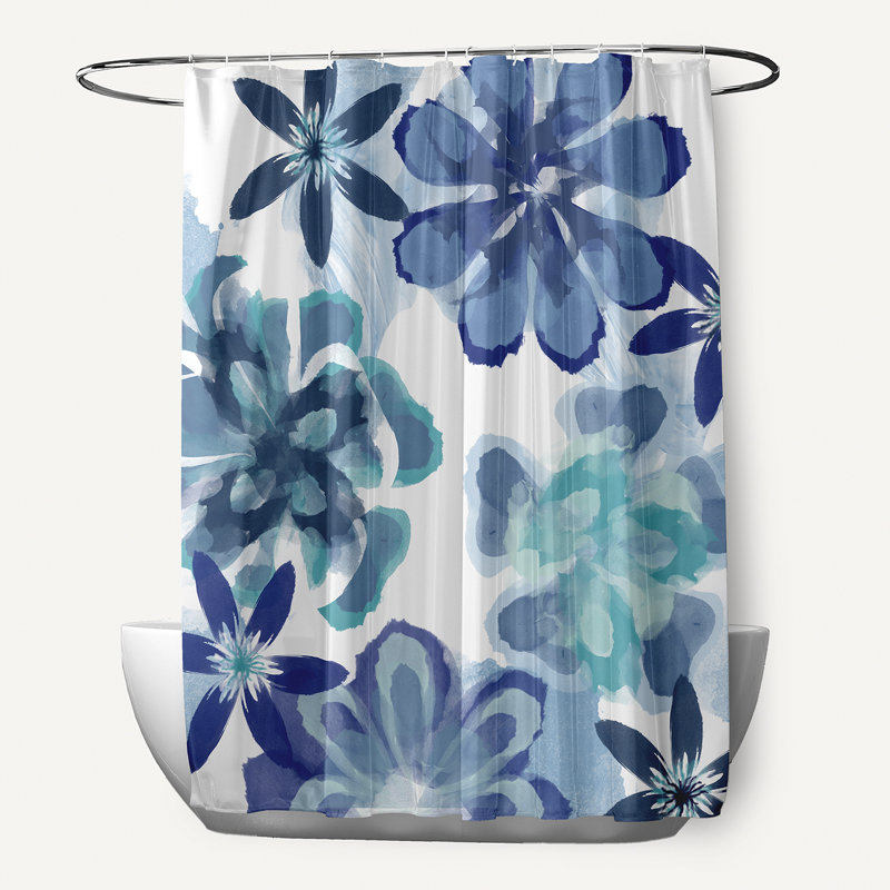 Rideau de douche simple Miki, Bleu