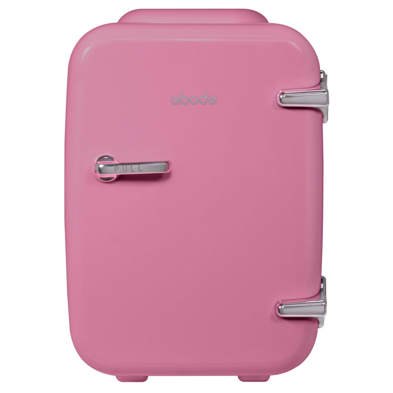 Abode, A4CLR201W, Retro 4L Cooler in White, Silver/Pink