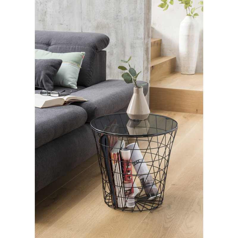 Jessee Glass Top Frame End Table