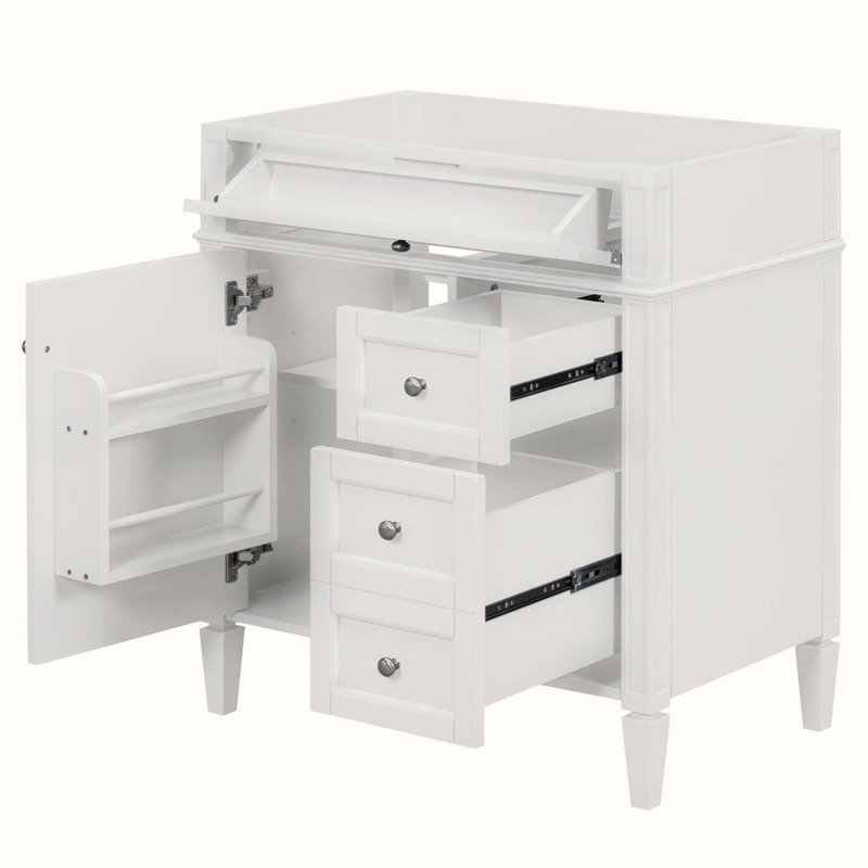 Base de meuble-lavabo simple 29,3 po seulement, Blanc