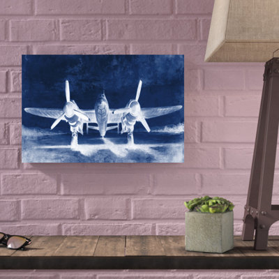 «Marine Air plane», peinture sur toile tendue