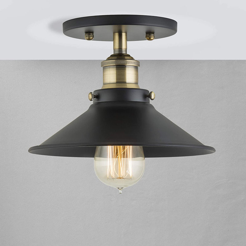 Gravette Semi Flush Mount, Antique Brass