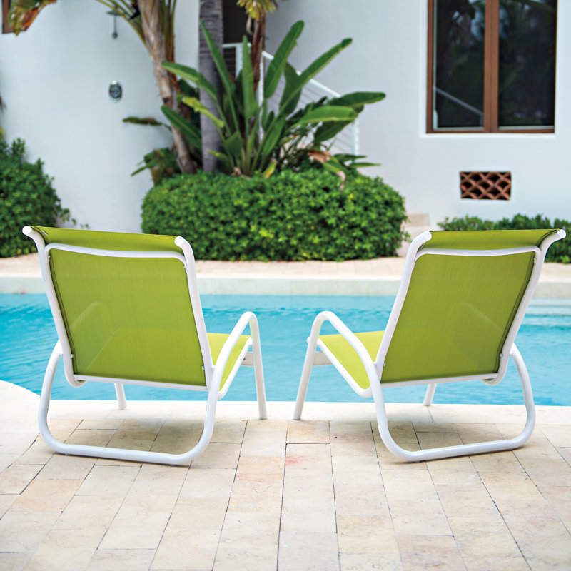 Beach Chair, Lime 38D Sunbrella®, Textured White