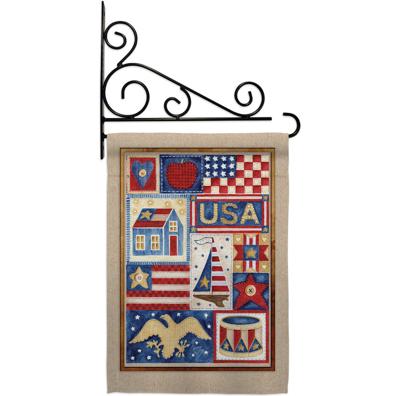 Ensemble de drapeaux en polyester 18,5 x 13 po American Collage