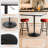 Bistro Pub Table Square Adjustable Height Cocktail Bar Table with Metal Base and Wooden Table Top-355443104-359556654