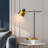 22.2 "metal gold reading desk lamp with matte black finish, featuring Nordic, modern, and minimalist design
