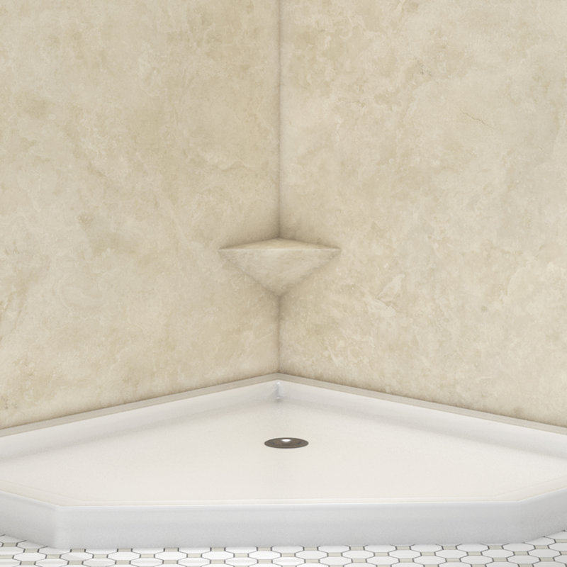 FlexStone 10" Shave Shelf in Creme Travertine, Creme Travertine
