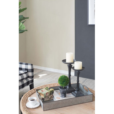 S/3 Decorative Galvanized Grey Nesting Trays