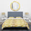 Golden Floral I - Ensemble de housse de couette abstrait Glam - Microfibre de polyester-40702440