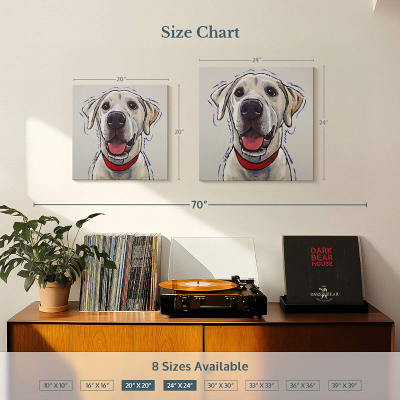 Brampt Yellow Lab Hank, H 24 po x l 24 po