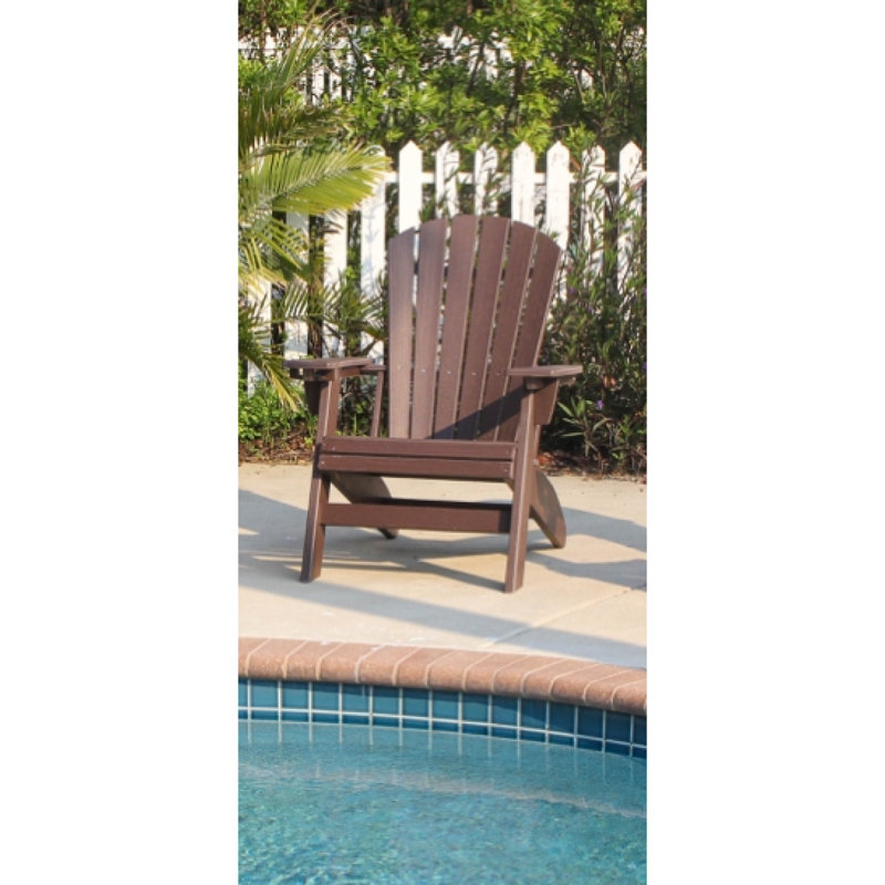 Brown Adirondack Chair – Sturdy HDPE Poly Lumber For Poolside, Patio, And Garden Relaxation, Brown