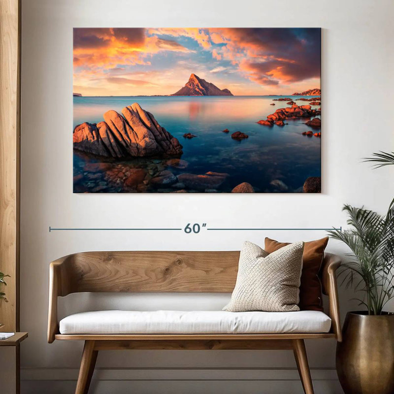 Gillard, île de la mer, paysage marin, H 34 po x l 51 po