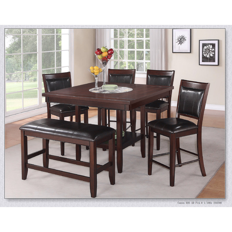 Meuble en bois de style campagnard à hauteur de comptoir espresso 1pc
