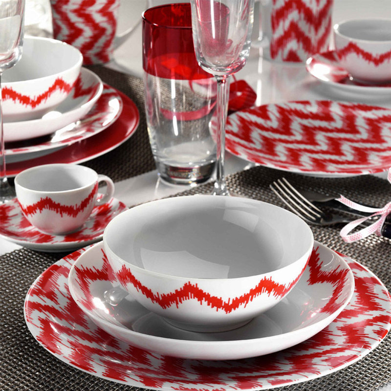 Kenner Piece Porcelain China Dinnerware Set - Service for 6
