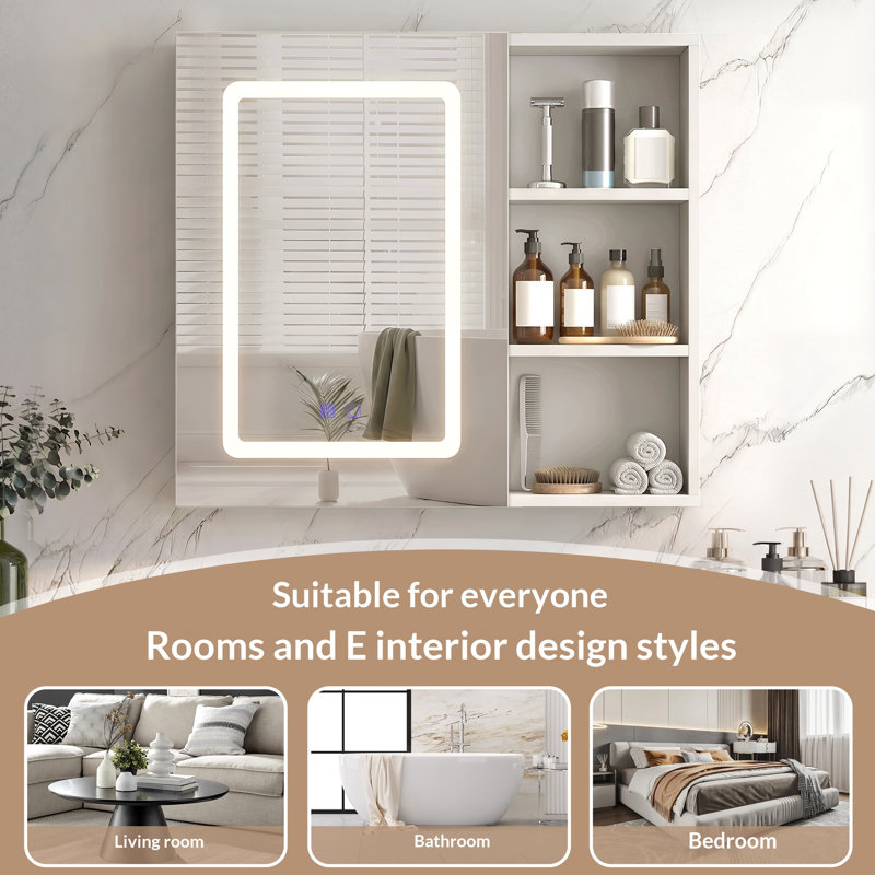 W H Wall Mounted Optional Medicine Cabinet Mirror 3
