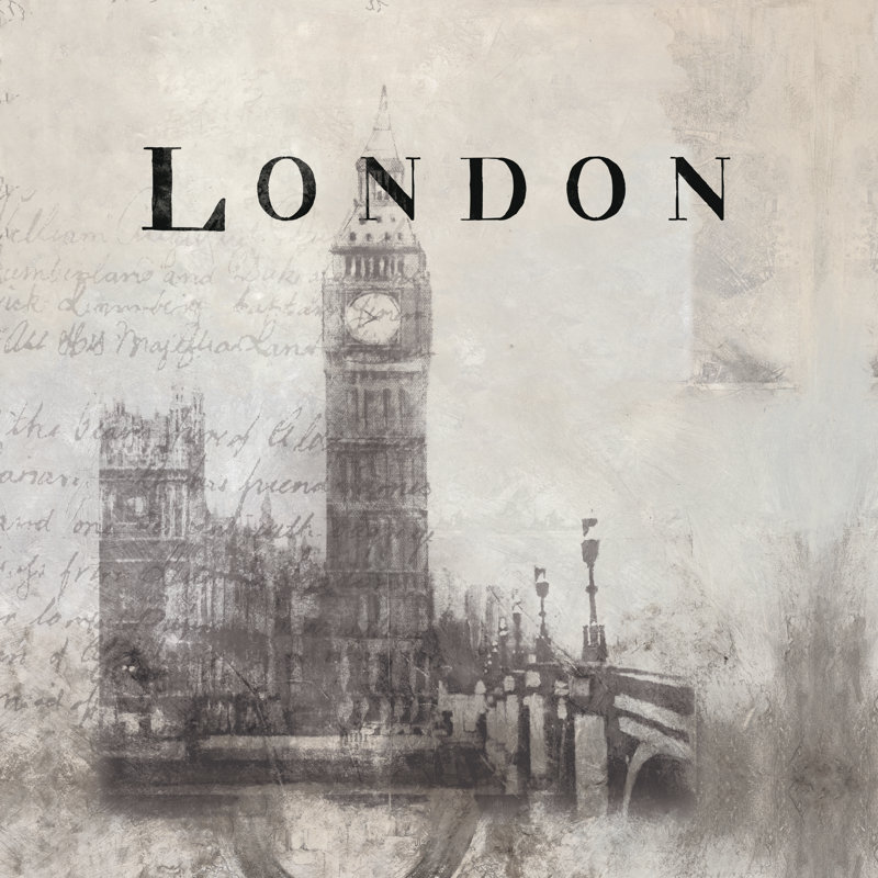 Transitional London - Wrapped Canvas Painting, 30cm H x 30cm W x 3.8cm D