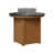 Hammered Top Black with Cedar Base