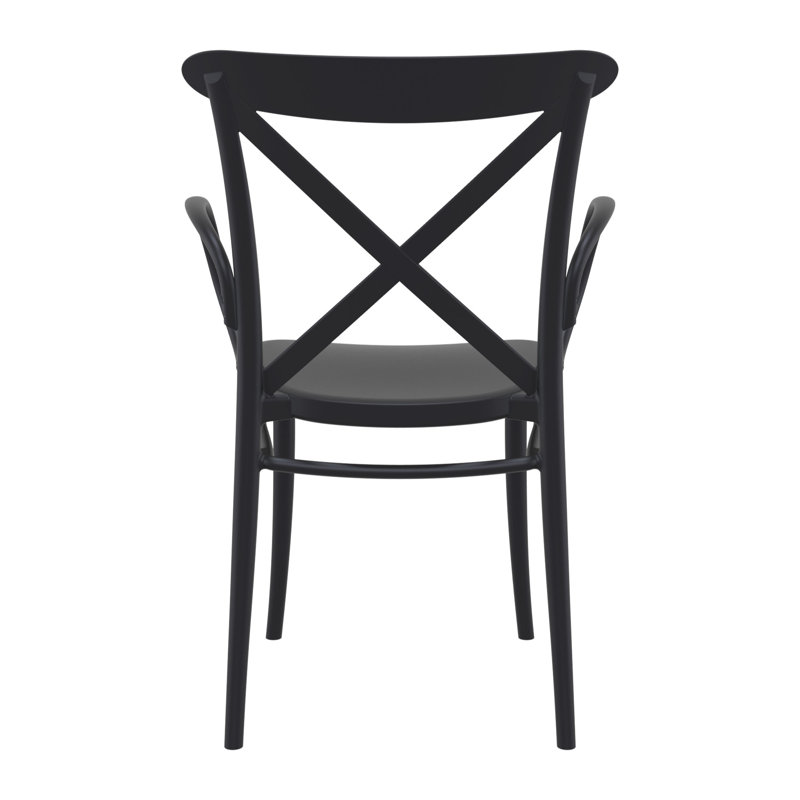 Fauteuil de patio empilable Kenne Anco, Noir, noir, noir, noir