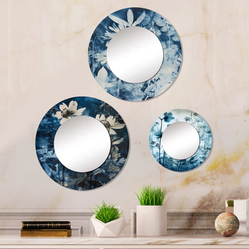 Miroir mural rond en aluminium Buchtel