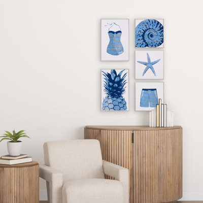 Collection estivale, reproduction d'art encadrée à la main