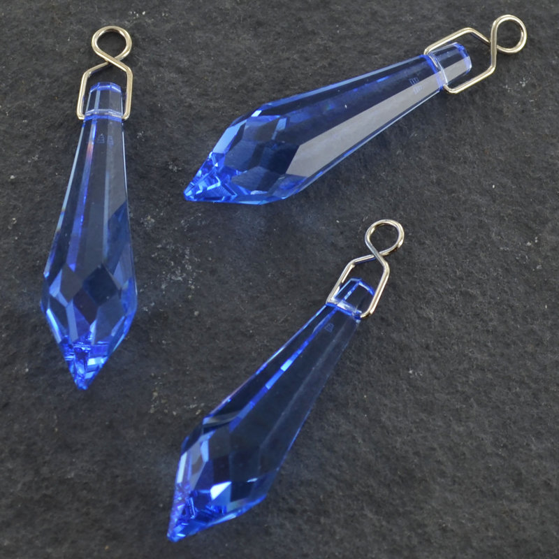 4cm Handmade Geometric Crystal Hanging Figurine Ornament, Sapphire