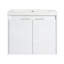 Meuble-lavabo 24 po avec lavabo en résine, 2 portes à fermeture en douceur et 1 armoire murale, fixation à flotteur