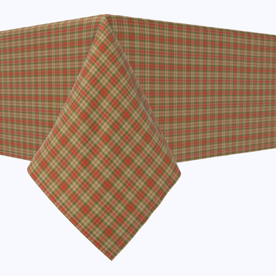 Square Tablecloth, 100% Cotton, 52X52", Thanksgiving Retro Tartan Plaid
