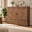 Queen Murphy Bed with Charging Station & Storage Drawer, Natural-632268285