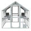 Maison pour chat - 113,97 po Profondeur, grand espace pour chats Chaton extérieur 110 po avec plateformes bleues et grises, imperméable et spacieux