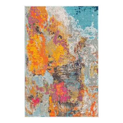 Washable Abstract Indoor Rug