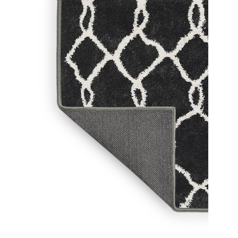 Tapis contemporain noir, Rectangle 5 pi x 7 pi