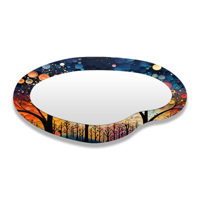 Colorful Whimsical Wanderlust III - Irregular Abstract Collages Modern Unique Wall Mirror