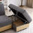 85" Multi-Functional L-Shape Sofa,Sofa Bed With Storage Ottoman And 2-Drawers, Arm Side Shelve-1414503029